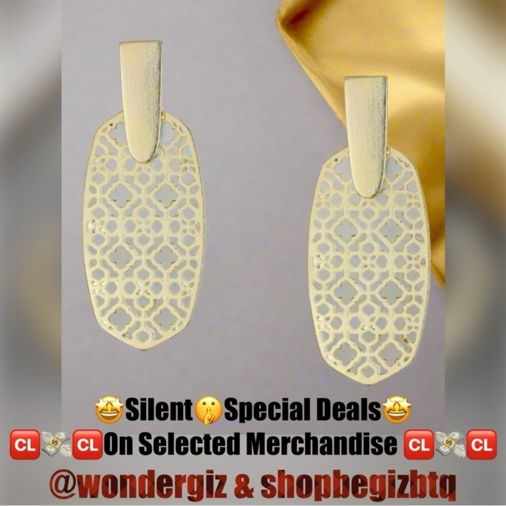 NWOT Kendra Scott Gold Filigree Drop Earrings